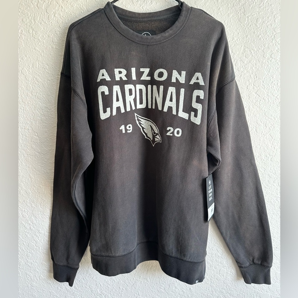 ‘47 BRAND Arizona Cardinals Dusted Black Reverse Weave Sweatshirt Men’s Med NWT